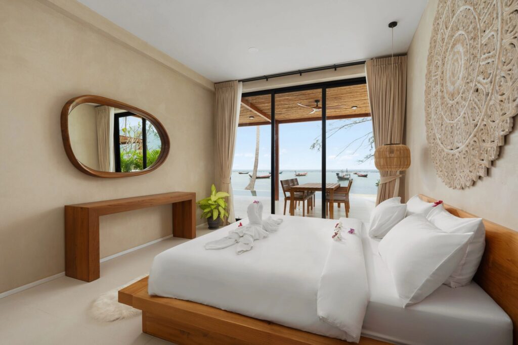Modern bedroom in a luxury villa